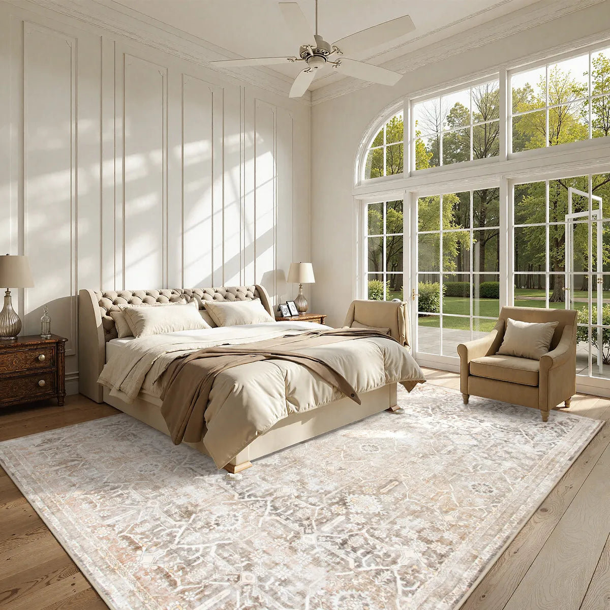 Velora Washable Vintage Sand Beige Rug