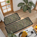 Clarisse Maximalism Floral Black Anti-Fatigue Kitchen Mat Set