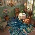 Jovence Washable Jungle Midnight Blue Area Rug