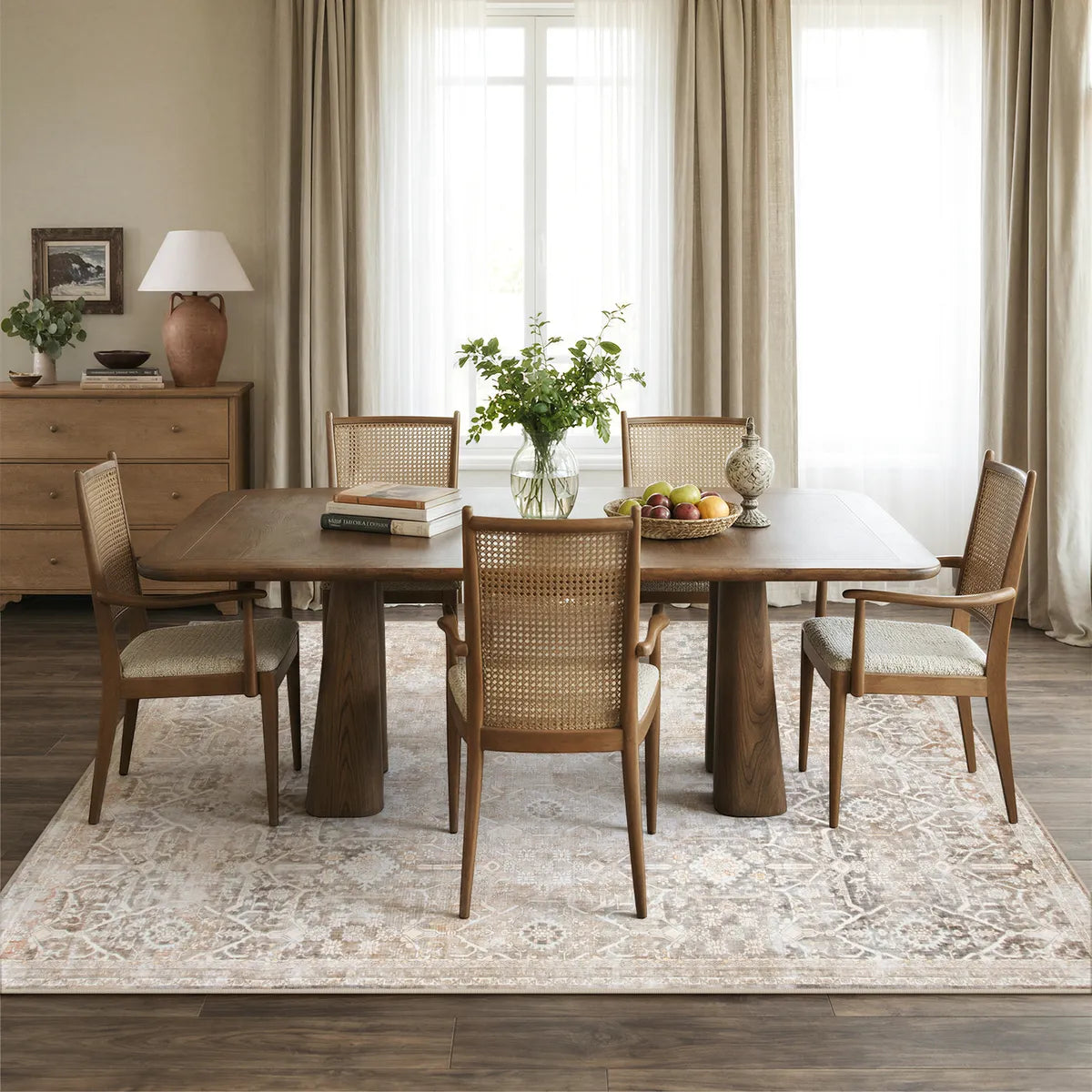 Velora Washable Vintage Sand Beige Rug