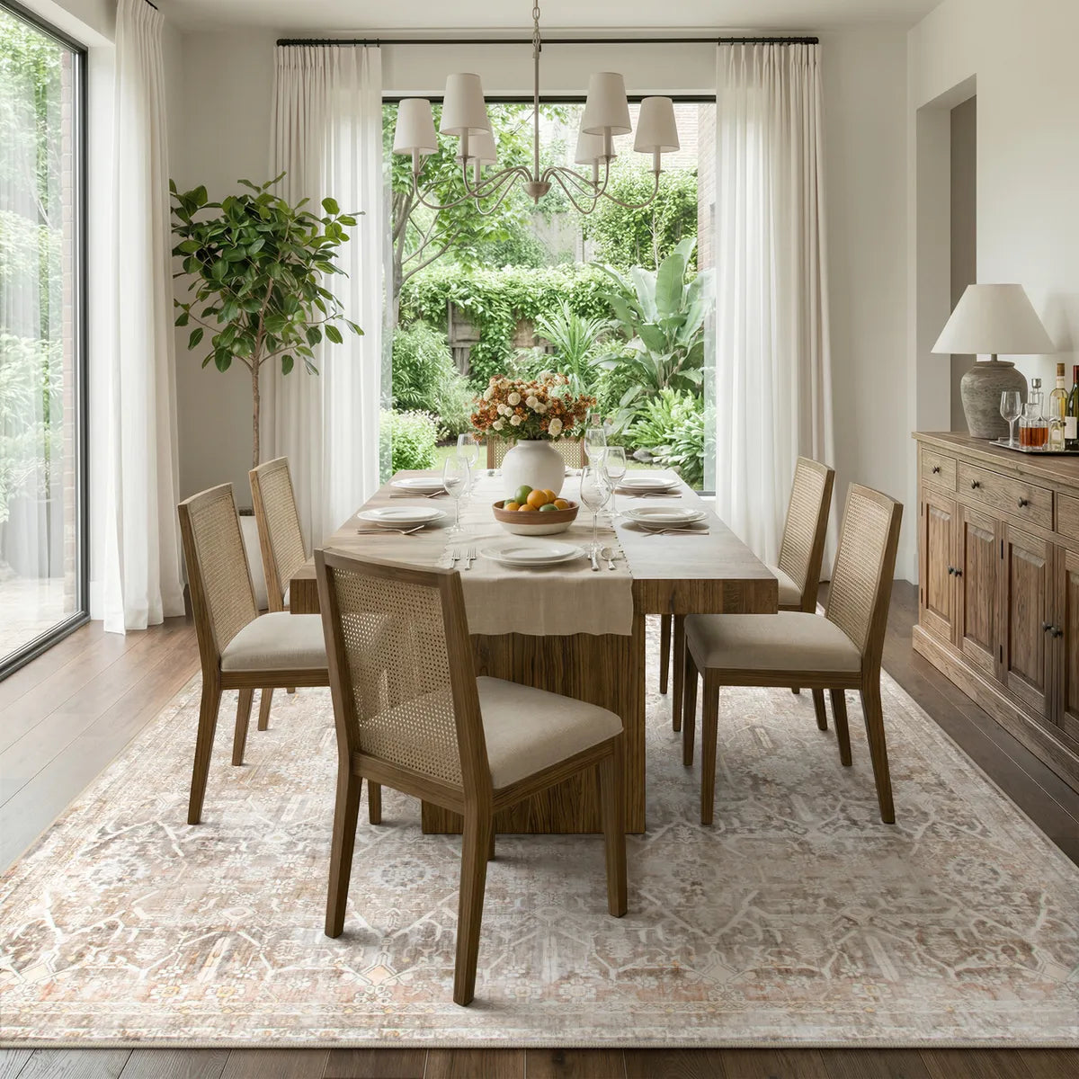 Velora Washable Vintage Sand Beige Rug