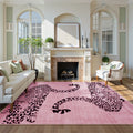 Pantera Washable Modern Safari Leopard Pink Rug