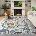 Roam Washable Jungle Animals Beige Rug