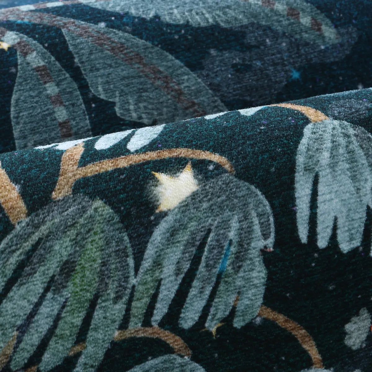 Jovence Washable Jungle Midnight Blue Area Rug