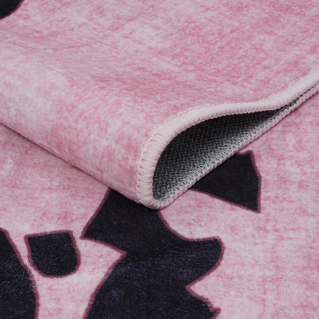 Pantera Washable Modern Safari Leopard Pink Rug