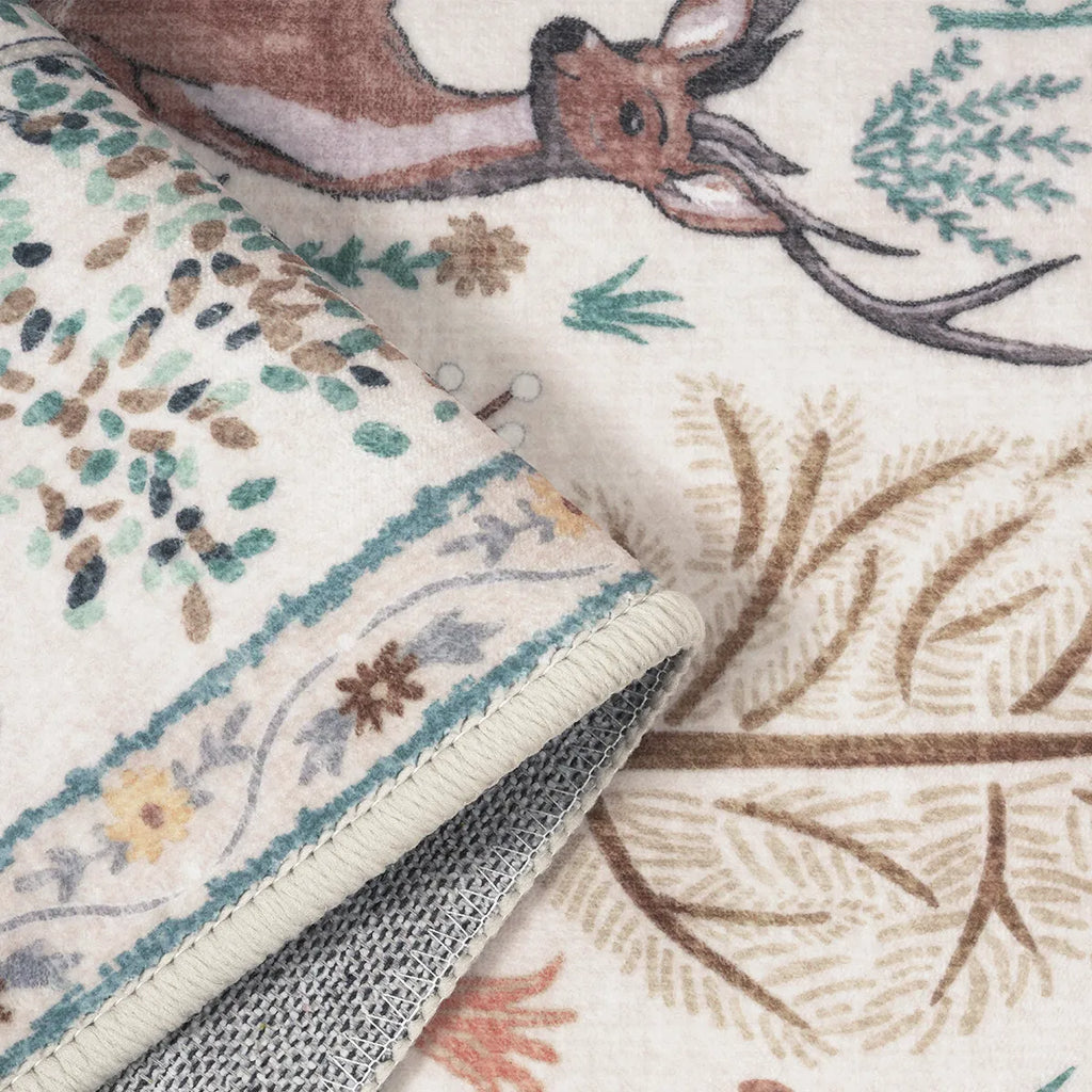 Roam Washable Jungle Animals Beige Rug