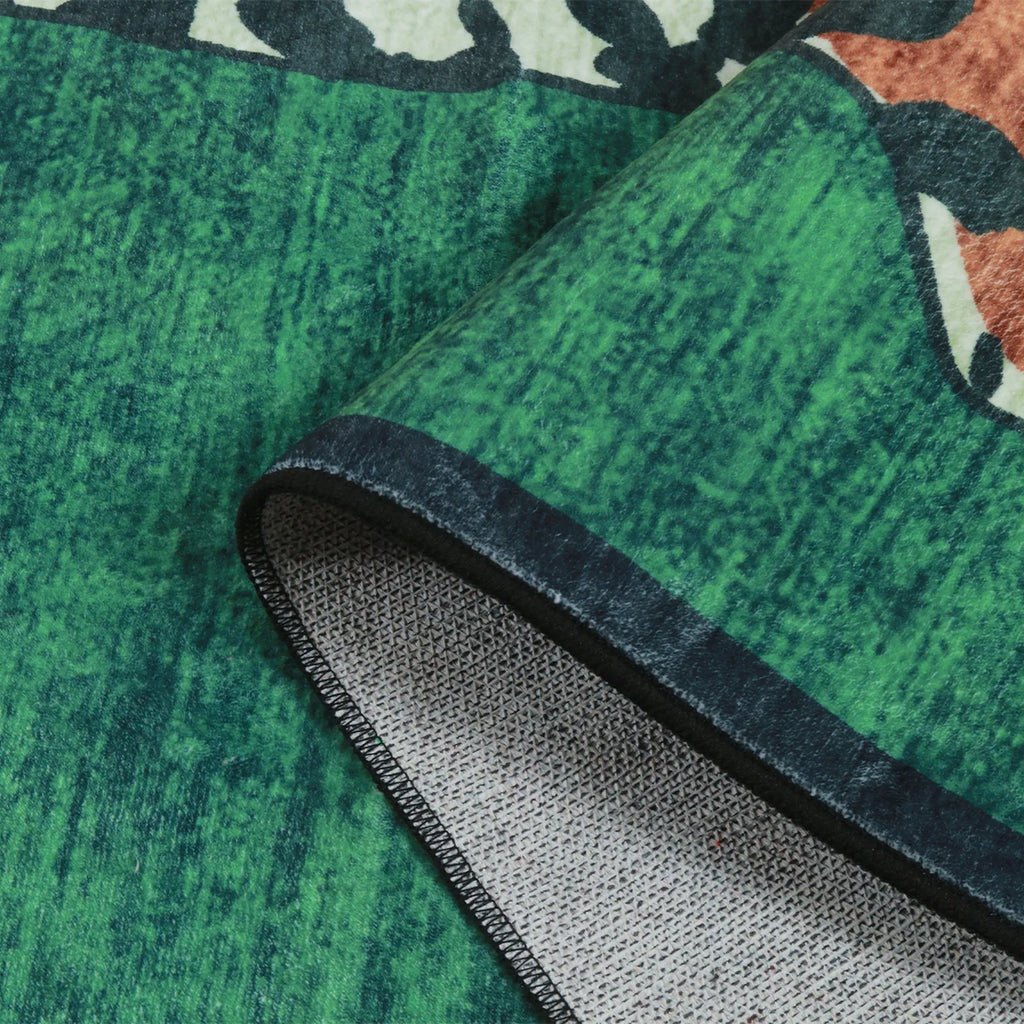 Totem Washable Aesthetic Tiger Green Rug