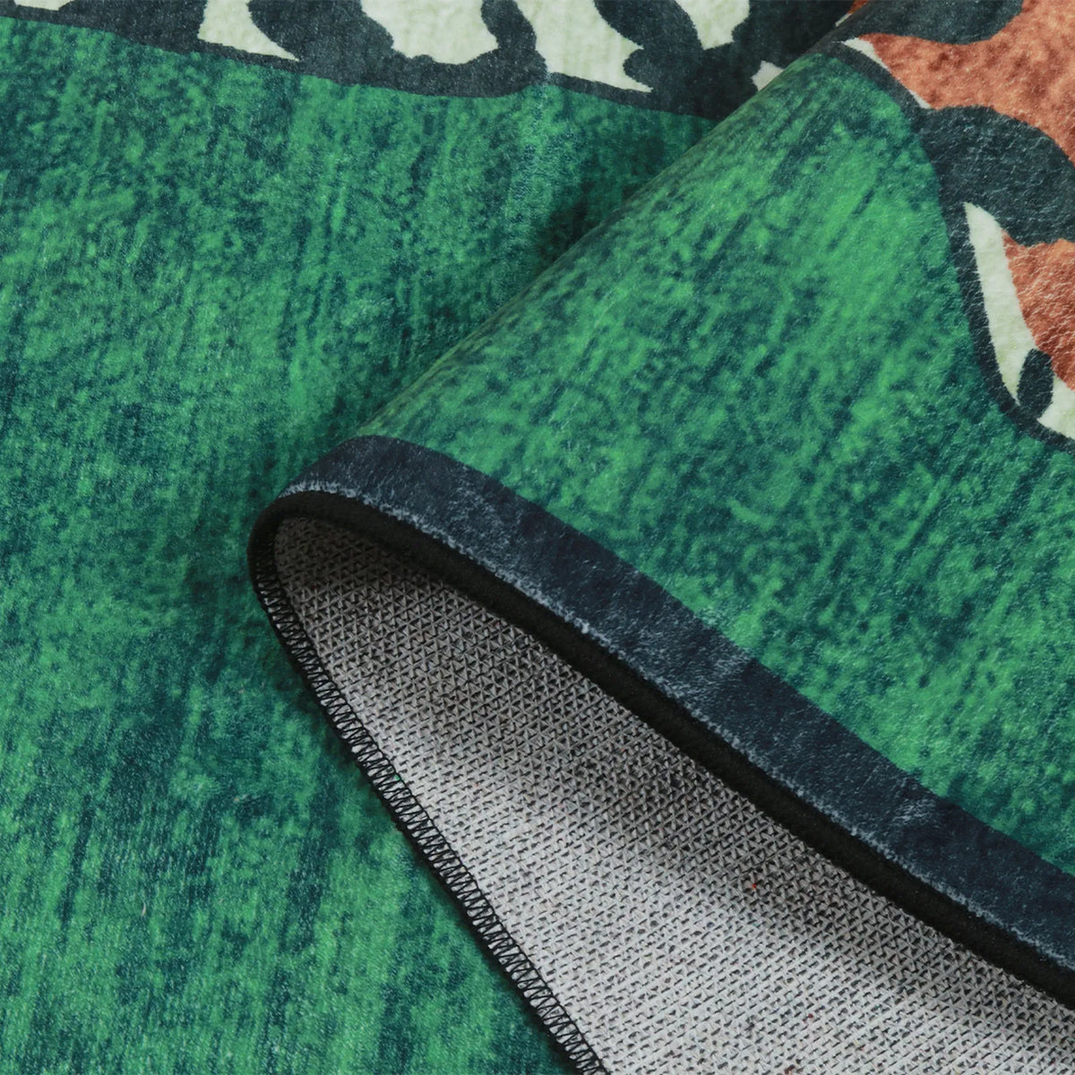 Totem Washable Aesthetic Tiger Green Rug