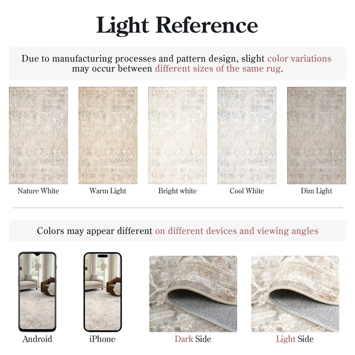 Velora Washable Vintage Sand Beige Rug